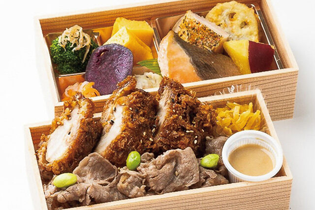 ごちそう2段懐石御膳 黒毛和牛すき焼き&醤油ひれかつ