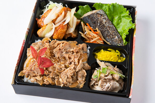 鶏のネギ塩炒め・季節の魚の西京焼き・しゃぶしゃぶの焼肉カルビ重