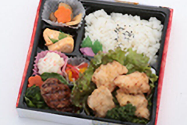 【熨斗対応可】旨塩地鶏唐揚げ&黒毛和牛手ごねハンバーグステーキ弁当