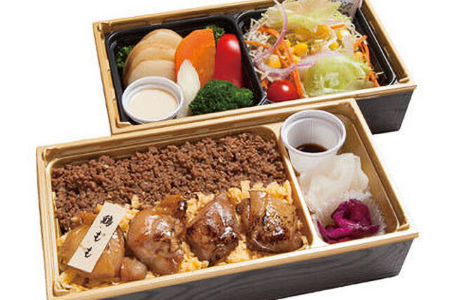 牛そぼろと鶏肉二段弁当