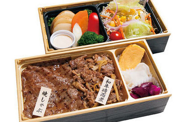 A5和牛焼きしゃぶ2種の二段弁当