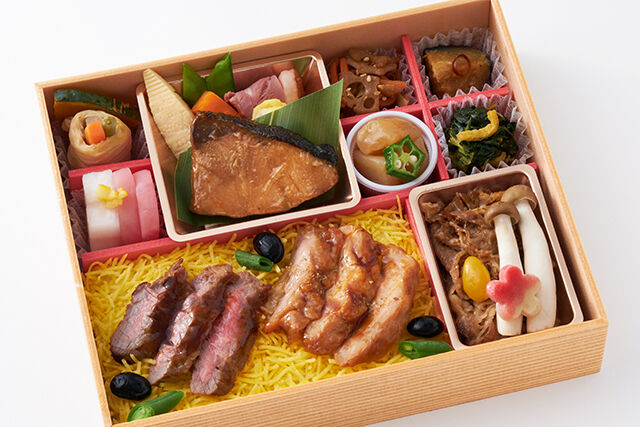 日本橋“運ざかり”御膳 やわらかステーキ&鶏肉の照り焼きご飯