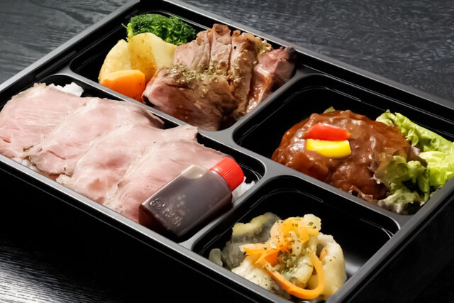 サーロインステーキと自家製煮込みハンバーグ御膳