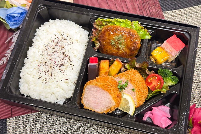 銀閣(ぎんかく)肉厚手仕込みヒレカツとトリュフソースハンバーグ御膳