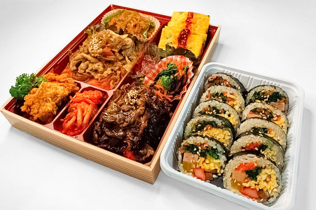 ジャジャン肉野菜炒め&プルコギキンパ弁当