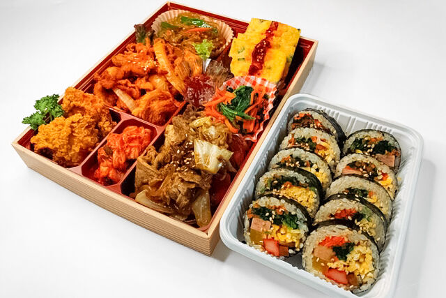 プルコギ&韓国風生姜焼きキンパ弁当