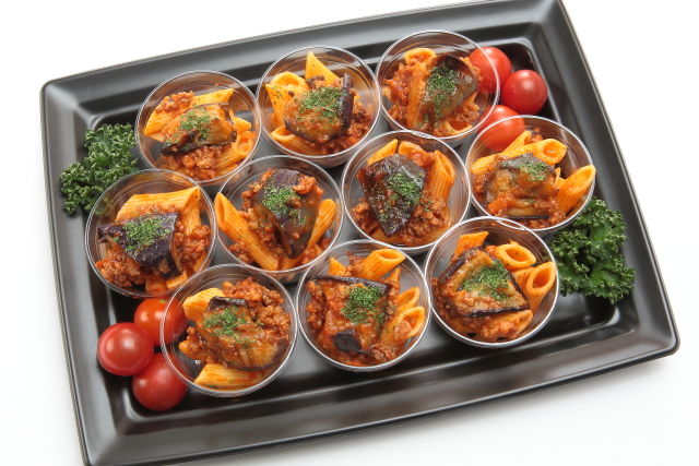 なすと挽肉のトマトペンネ