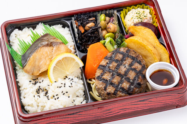 【熨斗対応可】直火網焼きステーキハンバーグ&ぶりの照り焼き 幕ノ内弁当