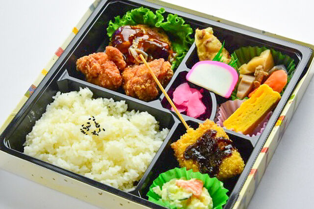 モダン弁当・ざんぎ&トーフハンバーグのナス甘酢あん