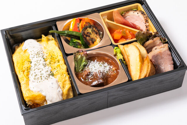 【熨斗対応可】牛タン赤ワイン煮込み&オムライストリュフクリームソース弁当
