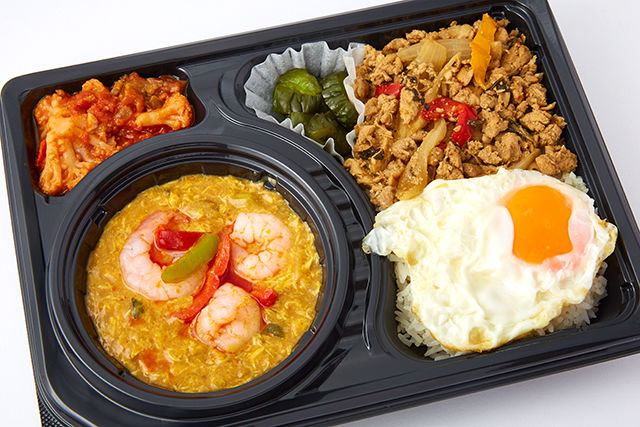 海老玉子カレー&ガパオライス