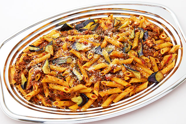 揚げ茄子のボロネーゼペンネ