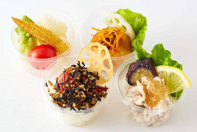 HATAKEのクアトロパーティーセットD(トマトひじきご飯・サラダ・サイド2種)