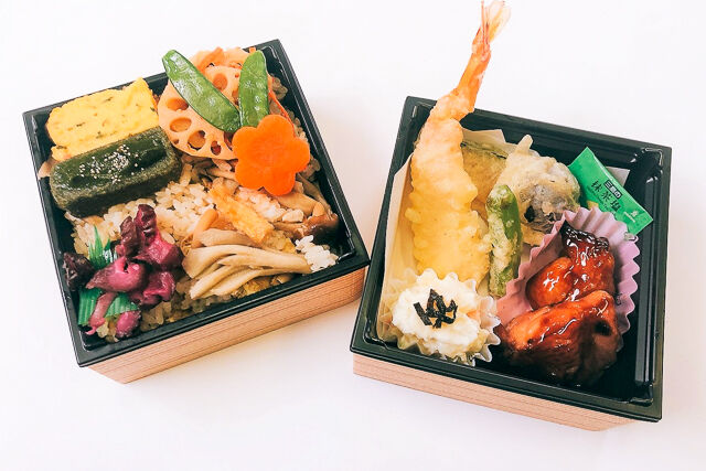 天ぷら盛り合わせと鶏もも肉の照り焼きの御弁当