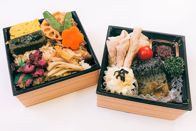 豚しゃぶ梅肉ソース添えと鯖の煮つけの御弁当