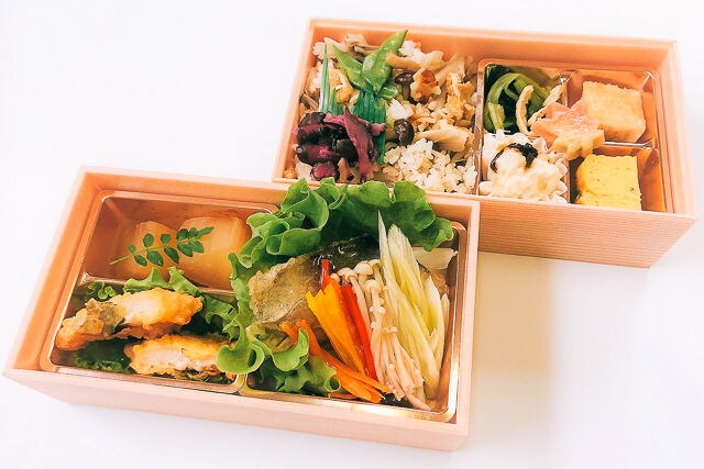 白身魚の五色あんかけ二段弁当