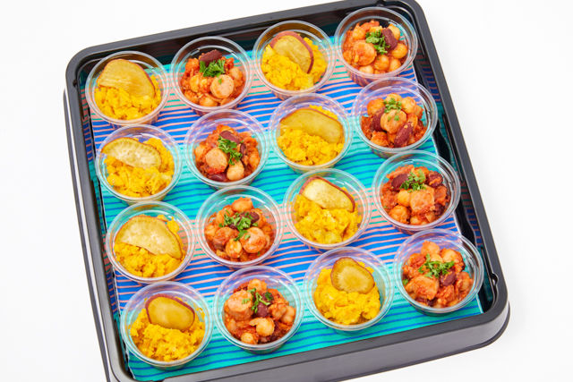 サラダ2種盛り (ひよこ豆のトマト煮、かぼちゃとさつまいもサラダ)
