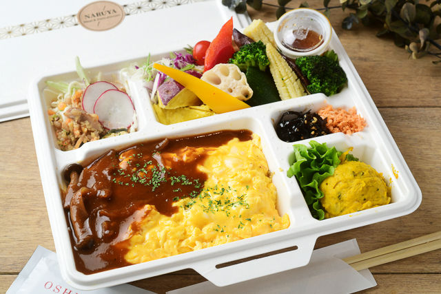 ふわふわ玉子のオムライス〜デミグラスソース〜&10種の野菜弁当