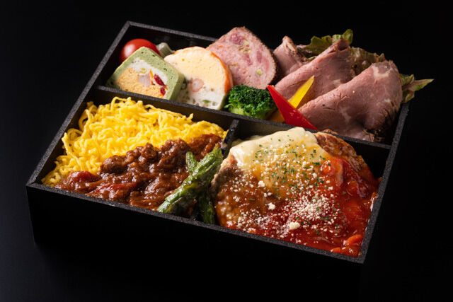 特選牛ハンバーグとローストビーフ弁当