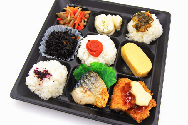 9マス弁当(1)塩サバ/チキン南蛮