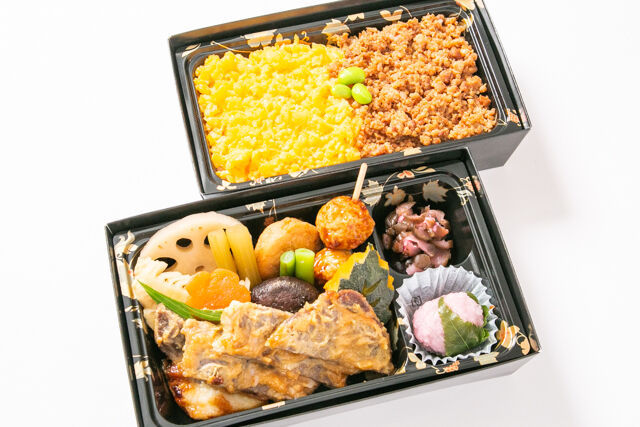 【熨斗対応可】二段弁当 自家製豚肩ロースみそ漬け(そぼろご飯)