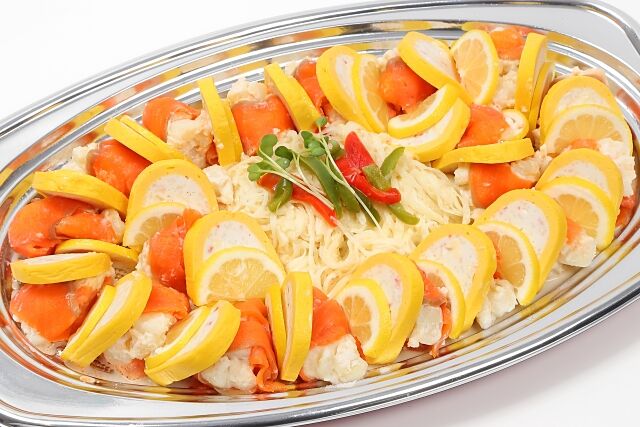 ポテトスモークサーモンとチーズパンプキンテリーヌ