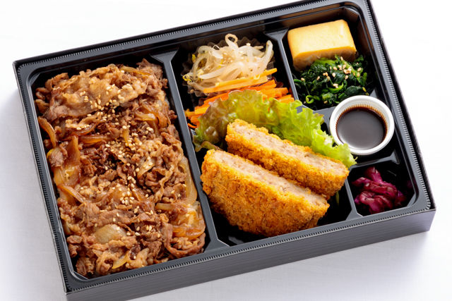 杉本の牛焼肉とメンチカツ弁当
