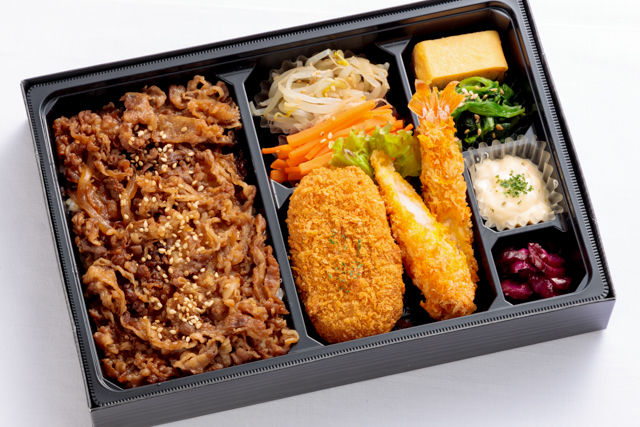 杉本の牛焼肉とミックスフライ弁当