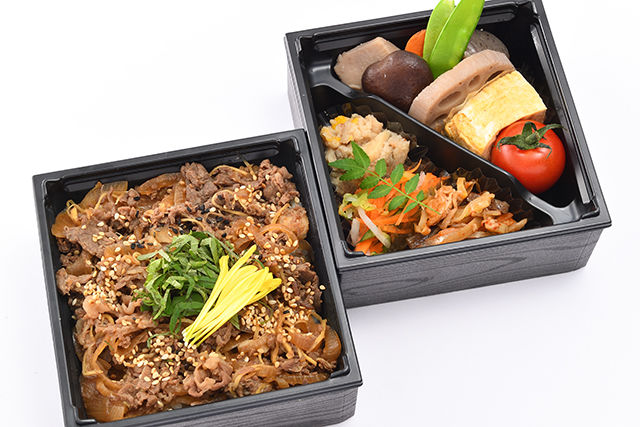 彩り二段御膳~牛肉しぐれ煮~