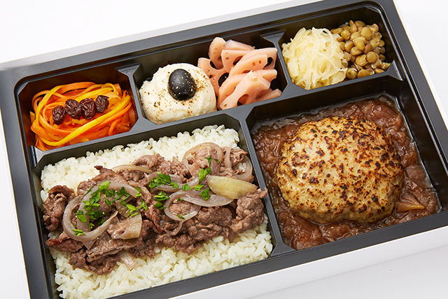 特製ハンバーグステーキ&西洋風牛すき丼