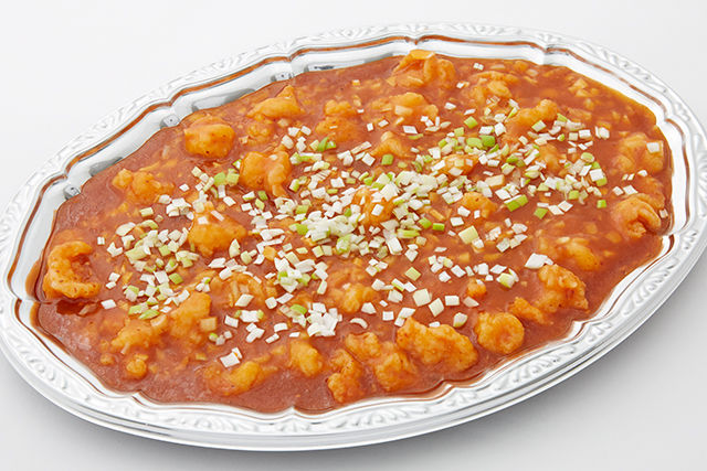 プリプリ食感のえびのチリソース煮