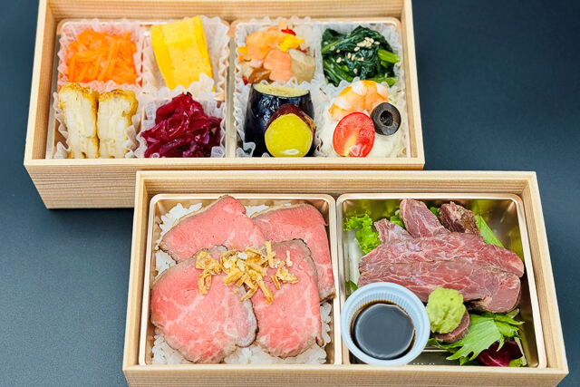 牛ハラミステーキとローストビーフ重でおもてなし