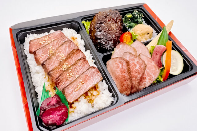 政宗御膳(近江牛100%ハンバーグと黒毛和牛A5カルビステーキとサーロインステーキ)
