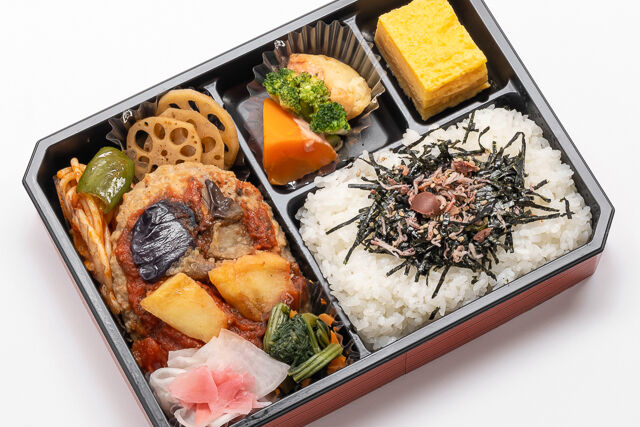 【横浜蔦金商店】大人気・自家製トマトソースハンバーグ海苔弁