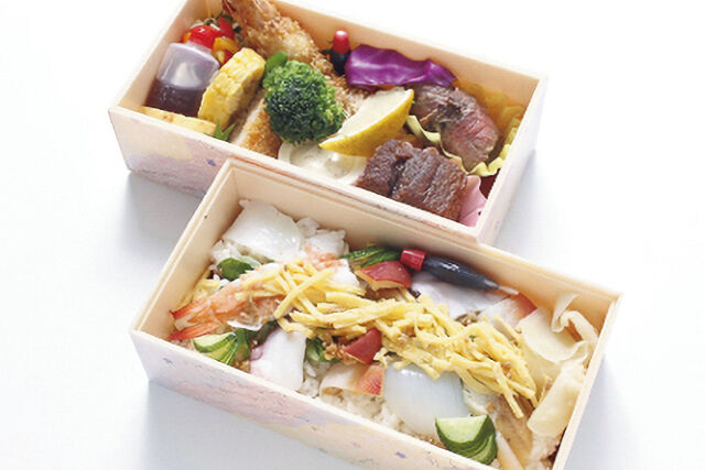 海鮮チラシと和牛の贅沢ローストビーフ弁当