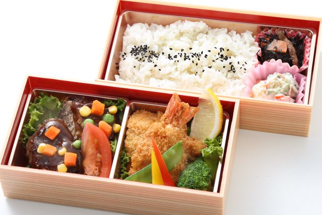 長崎和牛手ごねハンバーグと海老カツ弁当