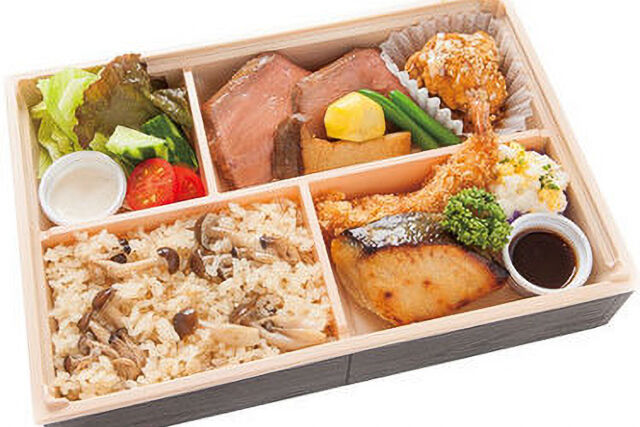 ローストビーフとさわら西京焼き弁当（デザートあり）