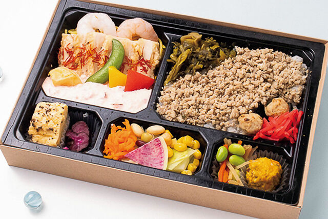 【ECO容器】エビ＆チキン南蛮と三色丼弁当