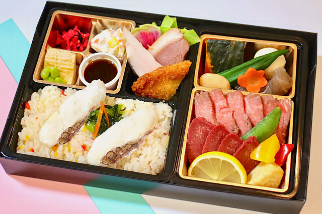 厳選ビーフステーキと厚切り牛タン鯛めし御膳