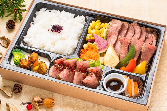 【冬限定】特選黒毛和牛ローストビーフ＆極選ステーキ＆自家製肉団子のクリーム煮御膳