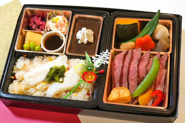 【1月限定祝賀】厳選ビーフステーキと自慢の鯛めし御膳～うれしいデザート入り～