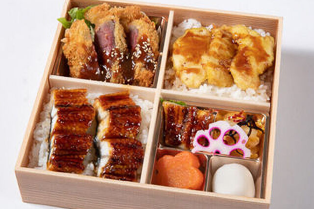 牛フィレ味噌カツと鶏天重・鰻重の贅沢御膳