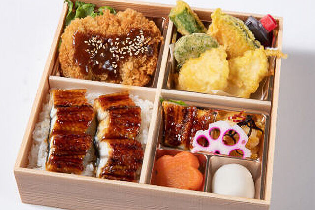 味噌カツと季節の天麩羅の鰻重御膳