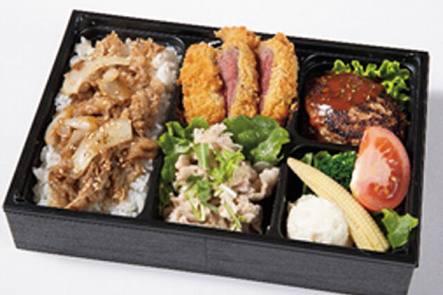 特上フィレカツ・デミハンバーグ・牛しゃぶと焼肉カルビ重