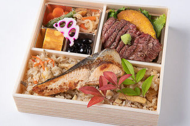 特選黒牛ステーキと季節の魚の西京焼きの炊き込み御膳
