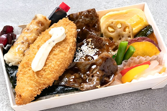 特選のり弁A5等級黒毛和牛 カルビ＆白身フライ