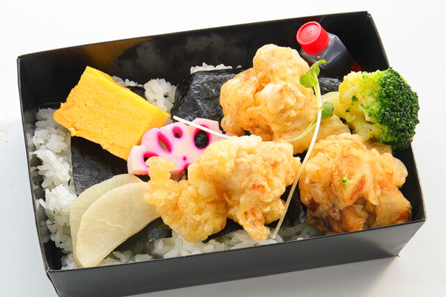 藻塩仕込みの鶏天海苔弁当