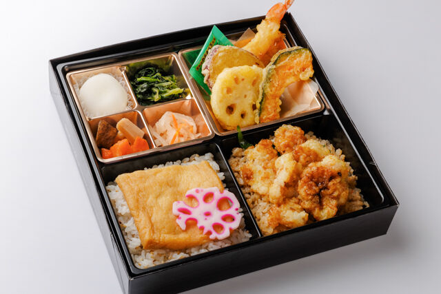 白身魚の甘酢あんと天ぷらと出汁の幕の内御膳