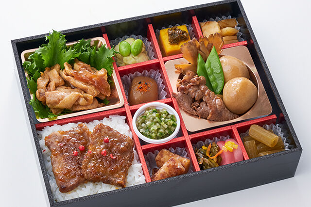 厳選米沢牛 芋煮御膳 YAMAGATAポークジンジャーと山形牛の薄切りステーキごはん