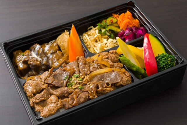黒毛和牛＆牛ロース焼肉と牛タンシチュー弁当【No.3】